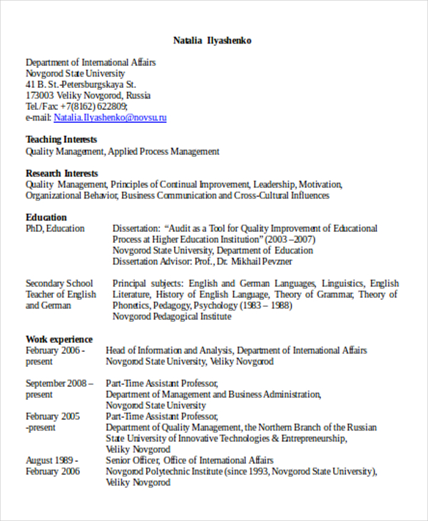 14 Education Resumes In Word