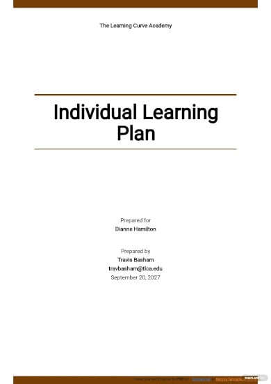sample individual learning plan template
