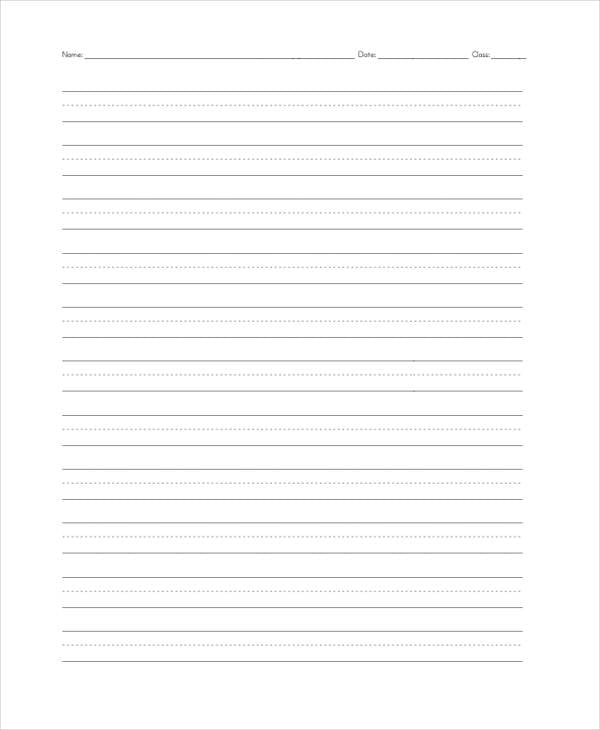 sample lined paper