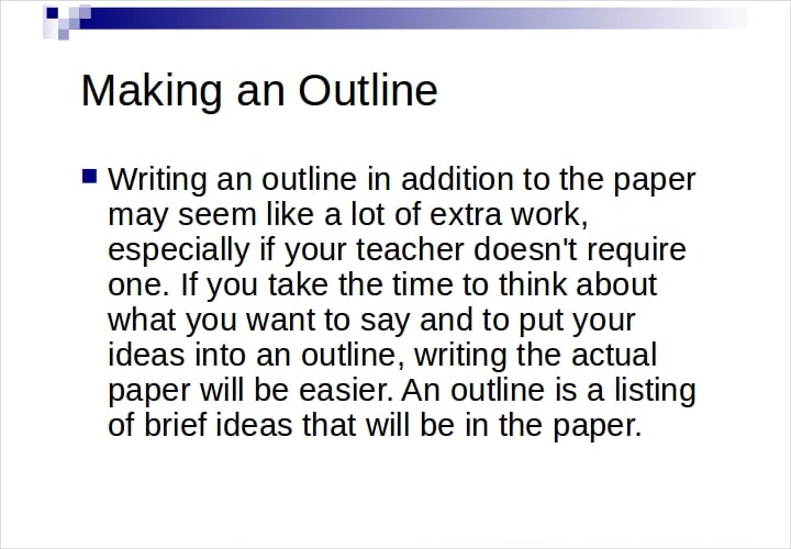 sample outline research paper