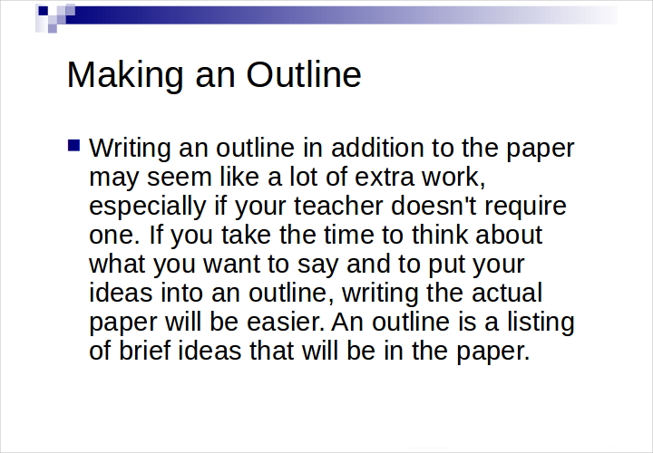 example of outline paper research