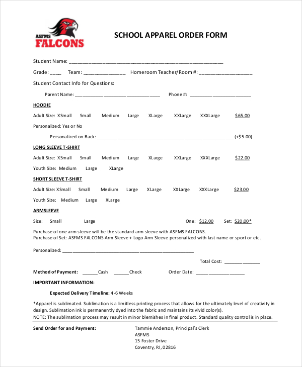 12+ Apparel Order Forms Free Sample, Example, Format Download