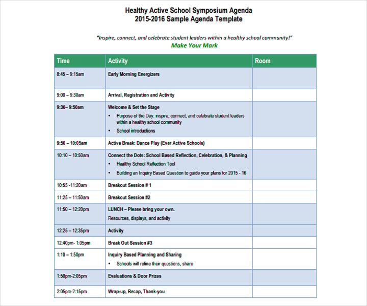 school symposium agenda