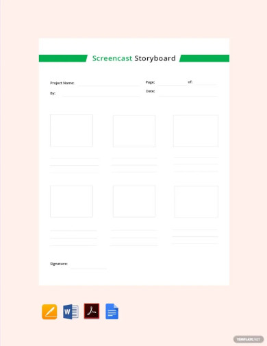 screencast storyboard templates