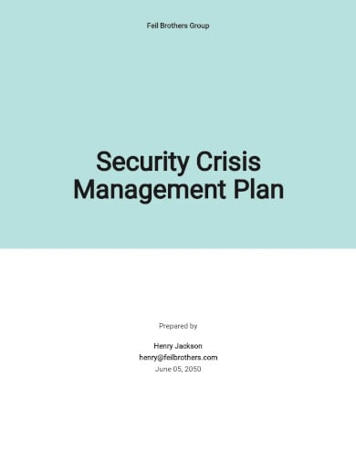security crisis management plan template