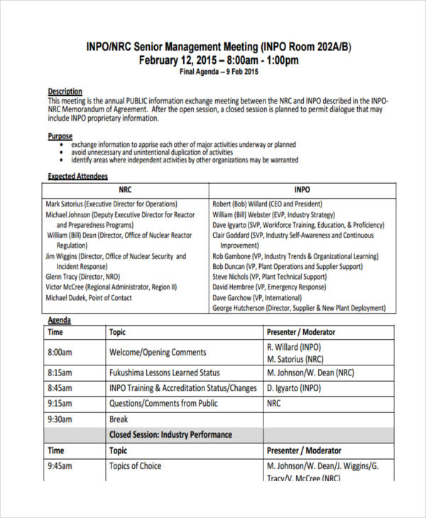 Operations Meeting Template