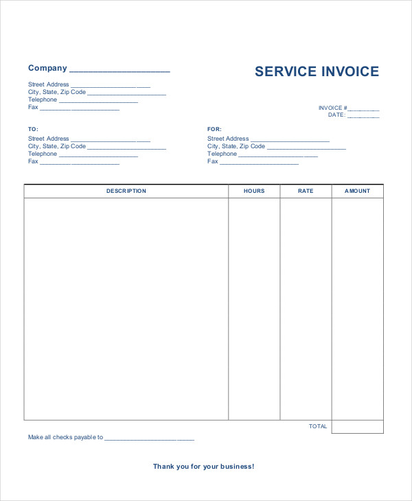 service invoice