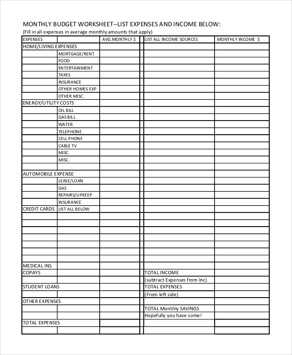 33+ Expense Sheet Templates