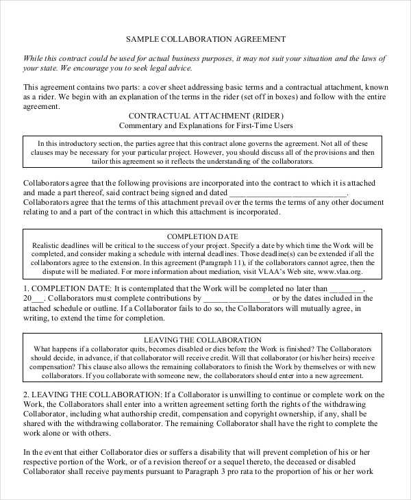 17  Collaboration Agreement Templates Word PDF Apple Pages