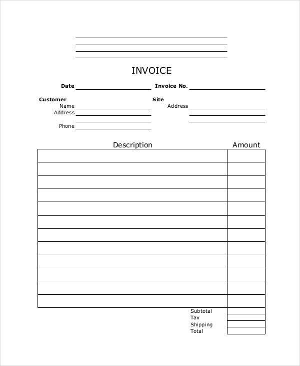 simple invoices templates