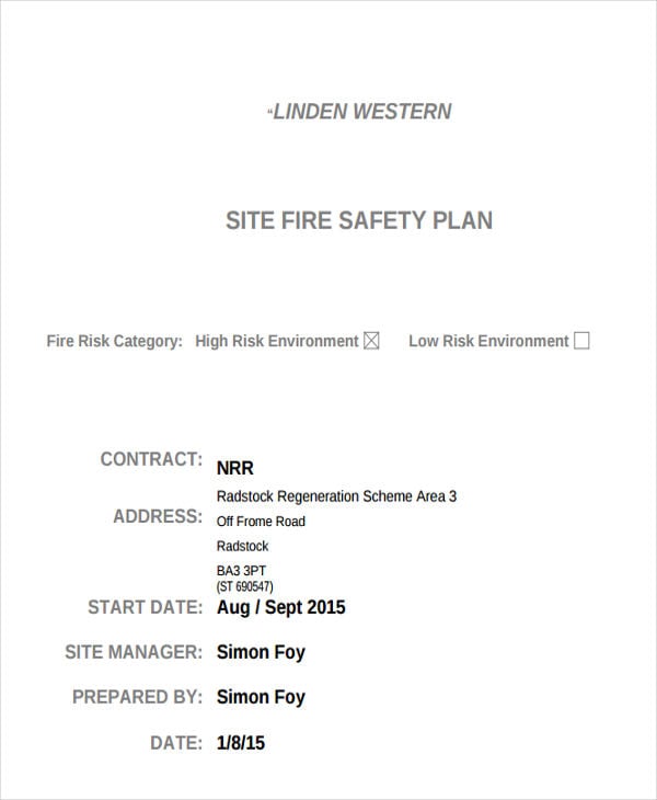 site fire safety plan