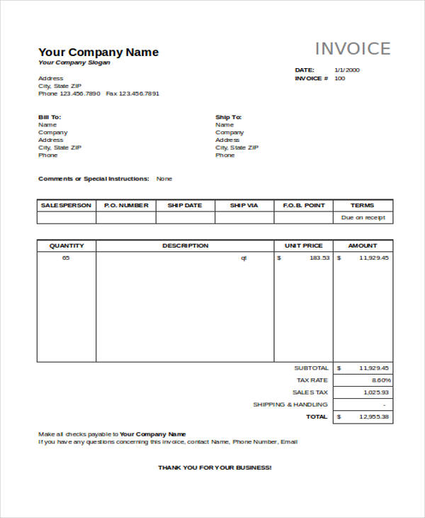 Template For Company Invoice Receipts Cheap Printable Receipt Templates