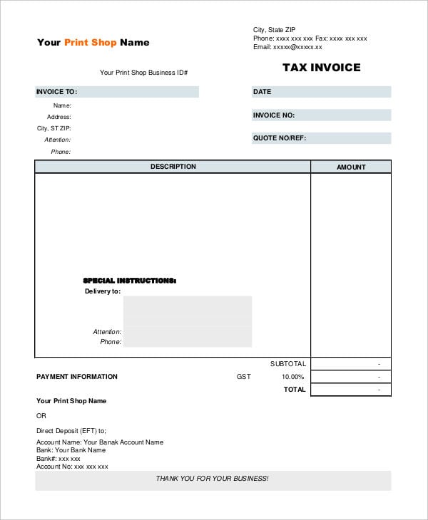 8 Small Business Invoice Templates Free Sample Example Format Download Free Premium Templates
