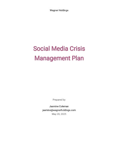 social media crisis management plan template
