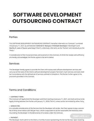 software development outsourcing contract template