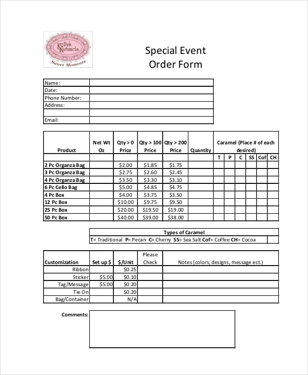 special event order