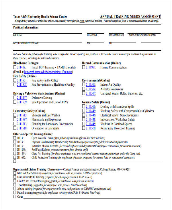 19+ Needs Assessment Form Templates