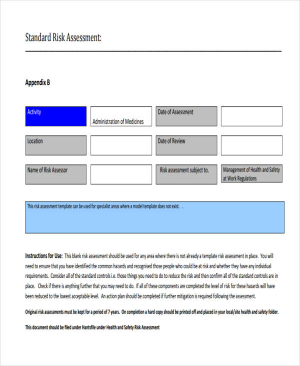 standard risk assessment