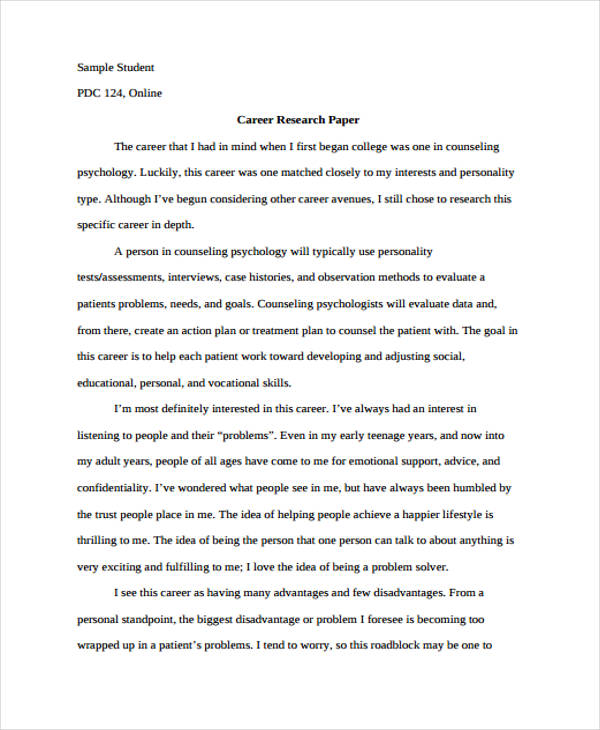 sample student research paper