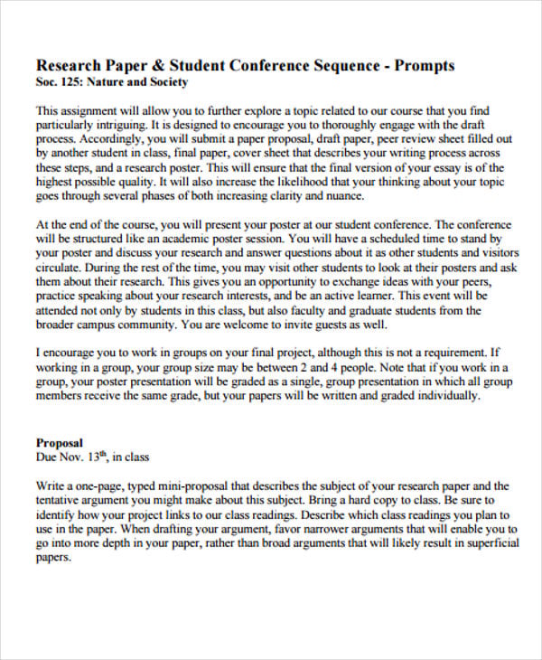 a student research paper