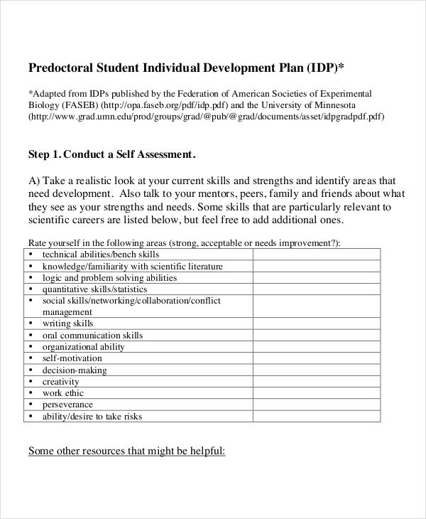 Contoh Individual Development Plan 2435