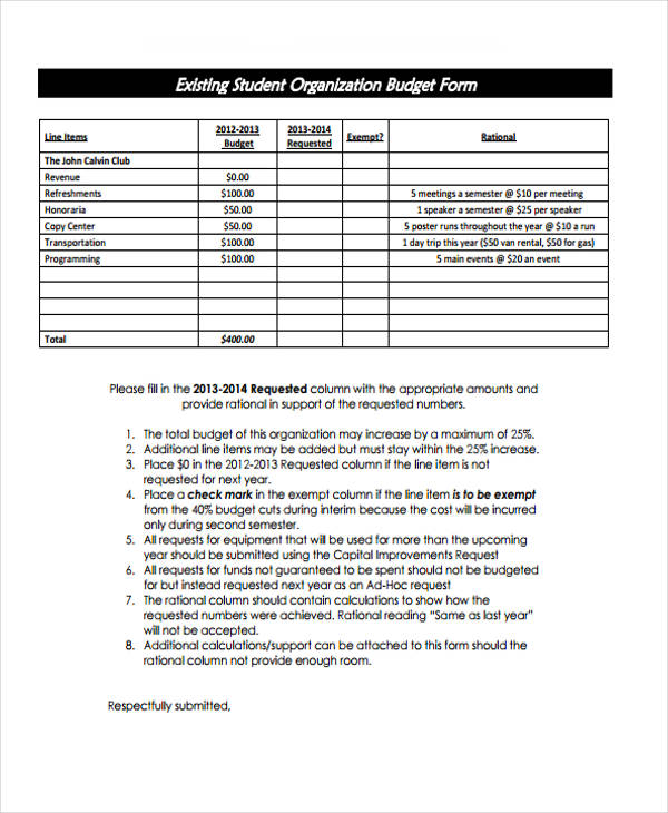 Student Budget Template 14+ Free PDF, Word Format Download