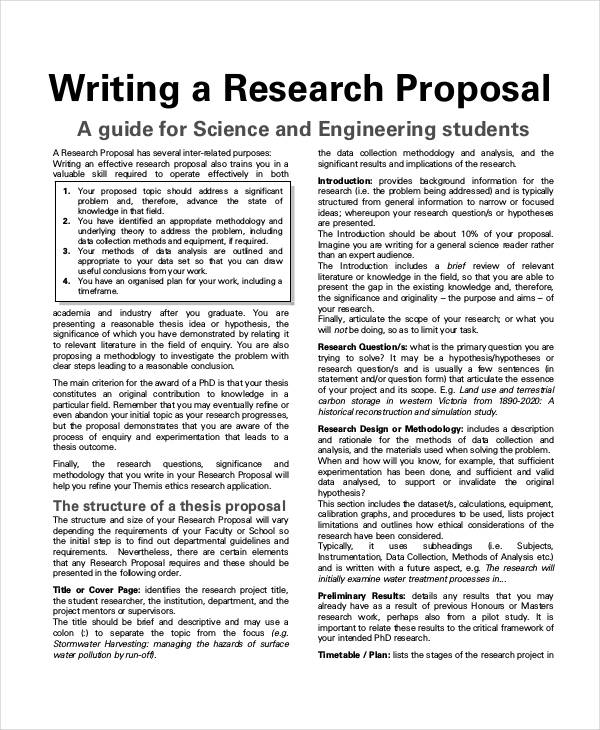 student research project proposal