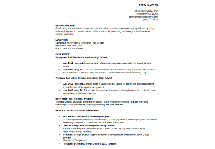 student-resume-profile