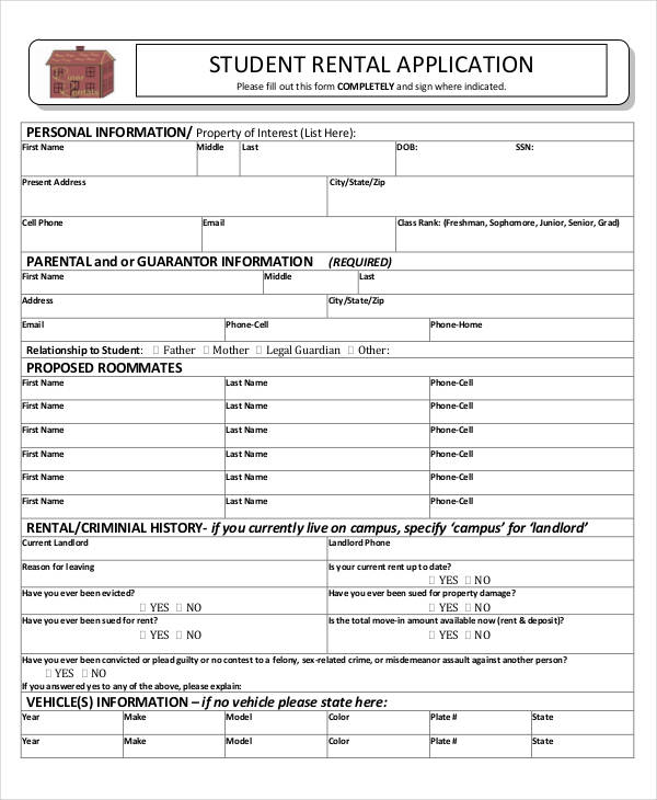 21+ Printable Rental Application Templates