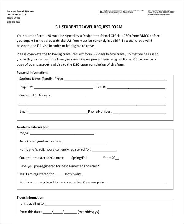 student travel order request form