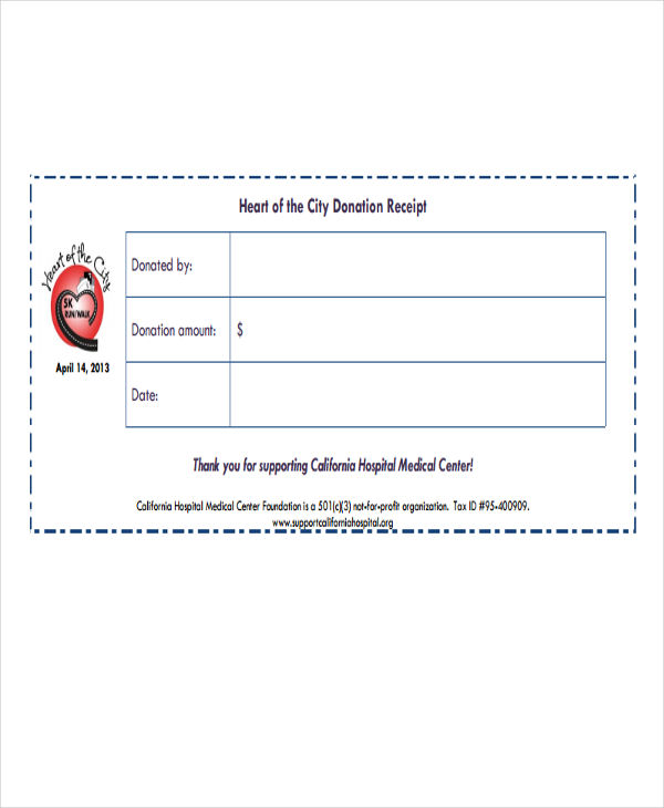 Fundraiser Receipt Templates 8  Free Word PDF Format Download