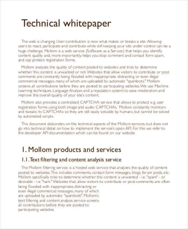 technical product white paper