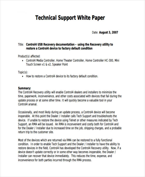 38  Sample White Paper Templates