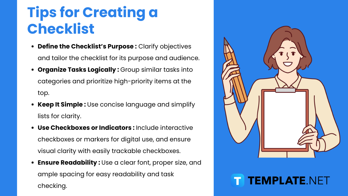 tips for creating a checklist