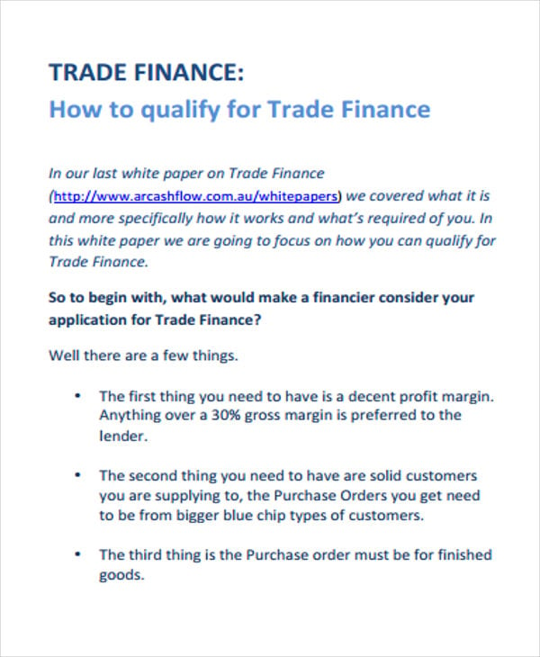 trade finance white paper