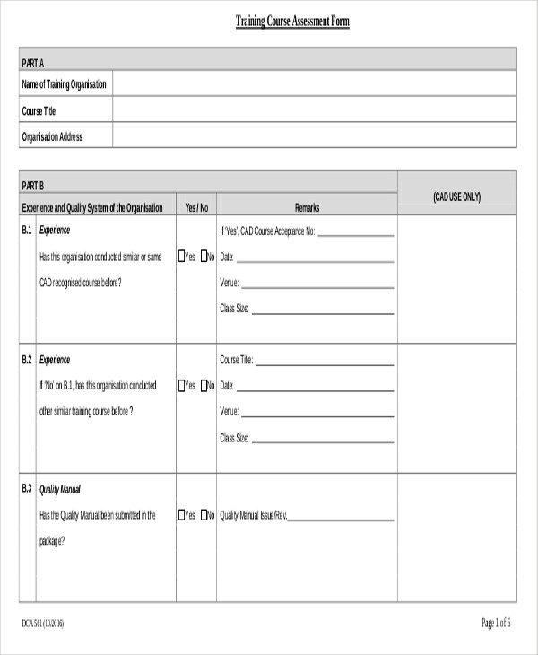 35+ Free Assessment Forms