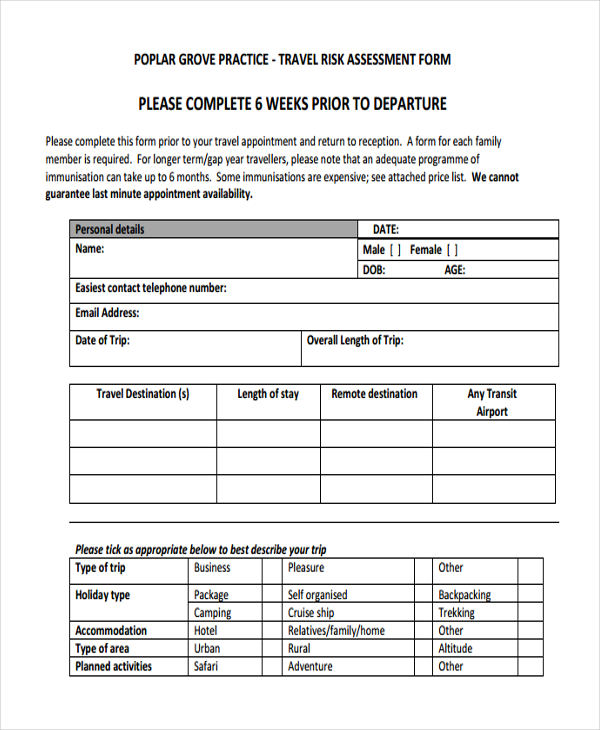 26+ Risk Assessment Form Templates | Free & Premium Templates