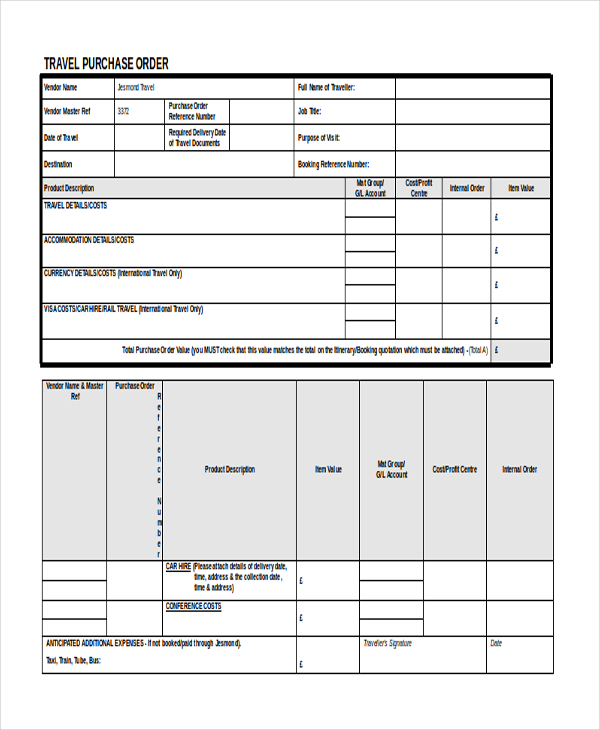 12+ Travel Order Forms Free Samples, Examples, Format Download