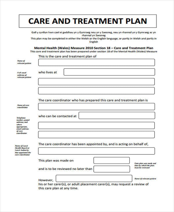 Free Counseling Treatment Plan Template Word