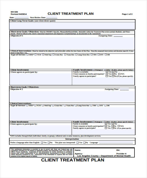 35  Treatment Plan Templates