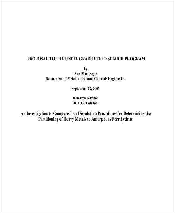 research proposal example for undergraduate