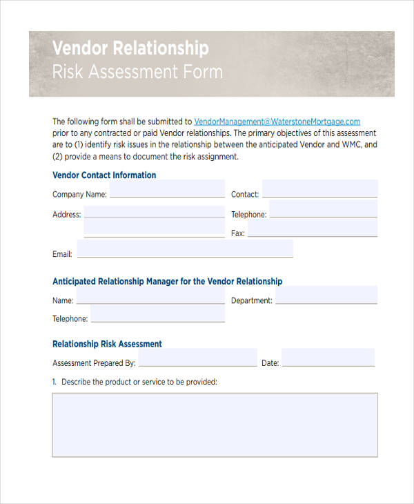 vendor risk assessment example