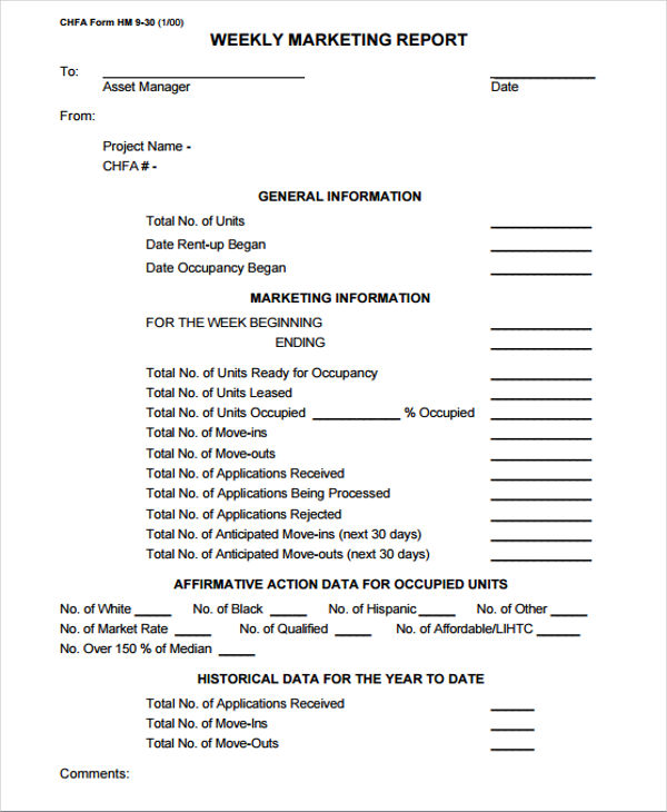 29+ Weekly Report Templates in Word