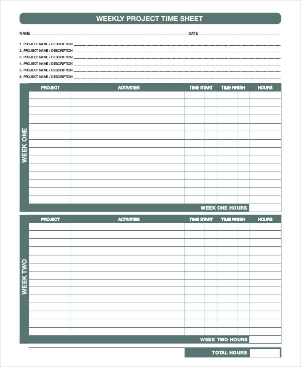 30+ Printable Timesheet Templates - Word, PDF