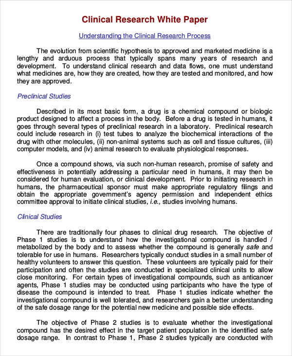 white paper on clinical research