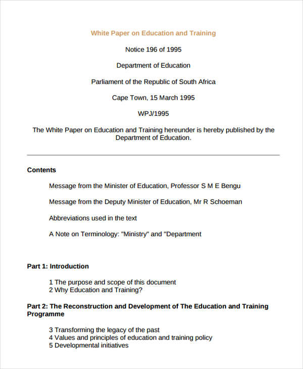 white paper topics in education