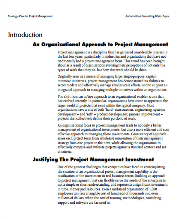 white paper on project management