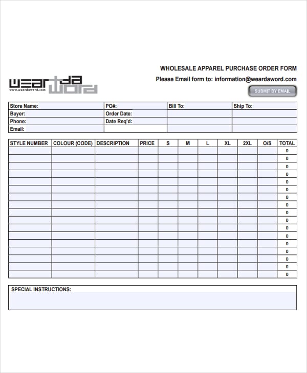 7  Fashion Order Forms Free Sample Example Format Download