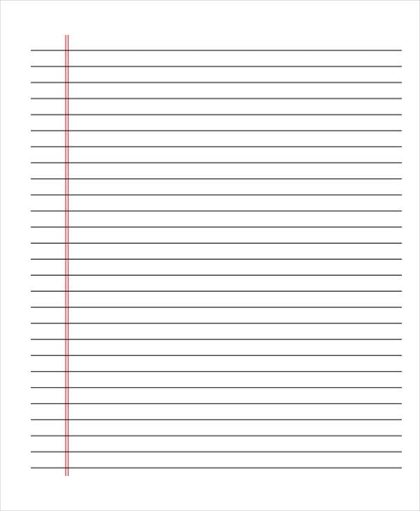 wide lined notebook paper