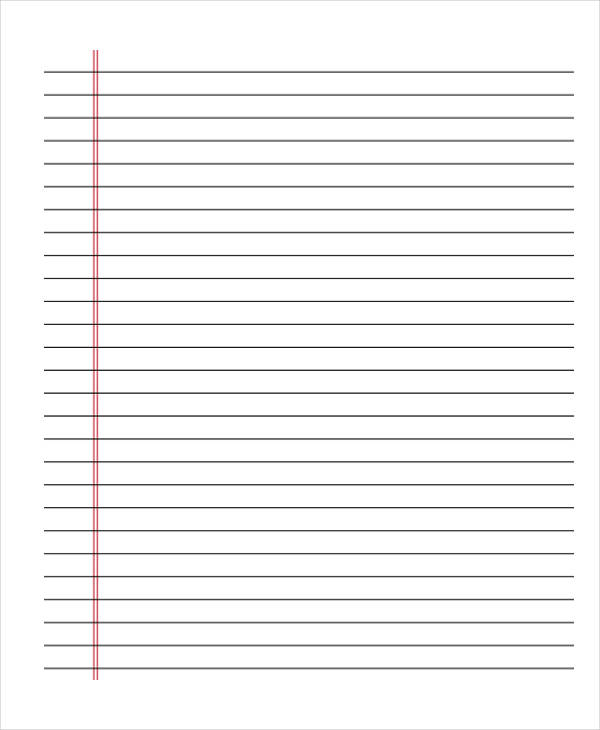 wide lined notebook paper